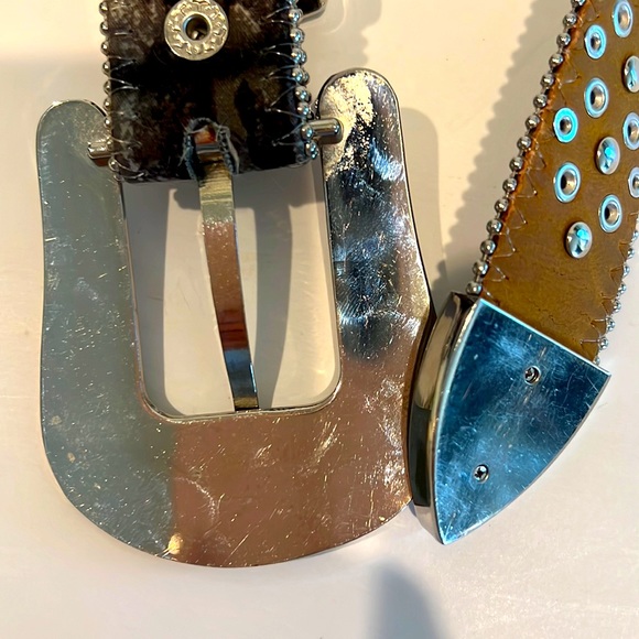 Rhinestone Studded Belt Sz 29.5” - Picture 8 of 9